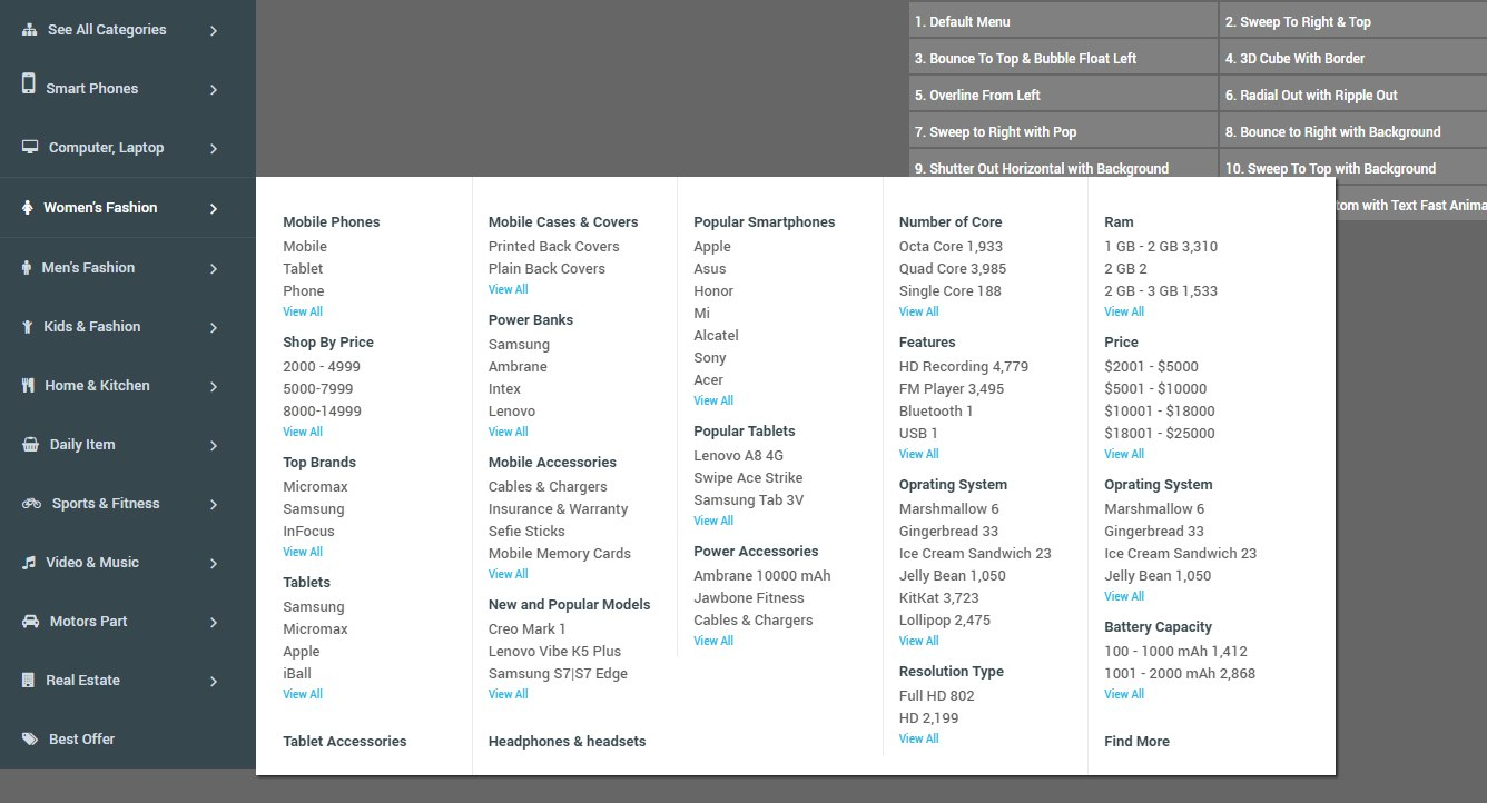 Vertical Css Mega Menudesigncollection Codecanyon pertaining