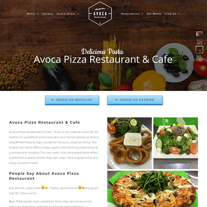 Avoca Pizza Graphic Design site Printing Email