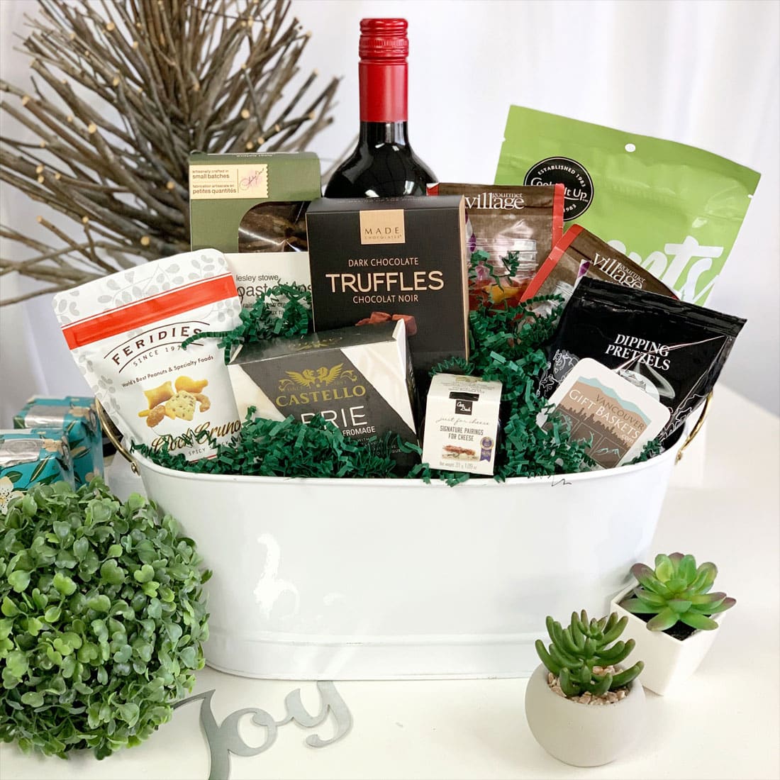 Abundant Appreciation Wine Gift Basket at Vancouver Gift Baskets