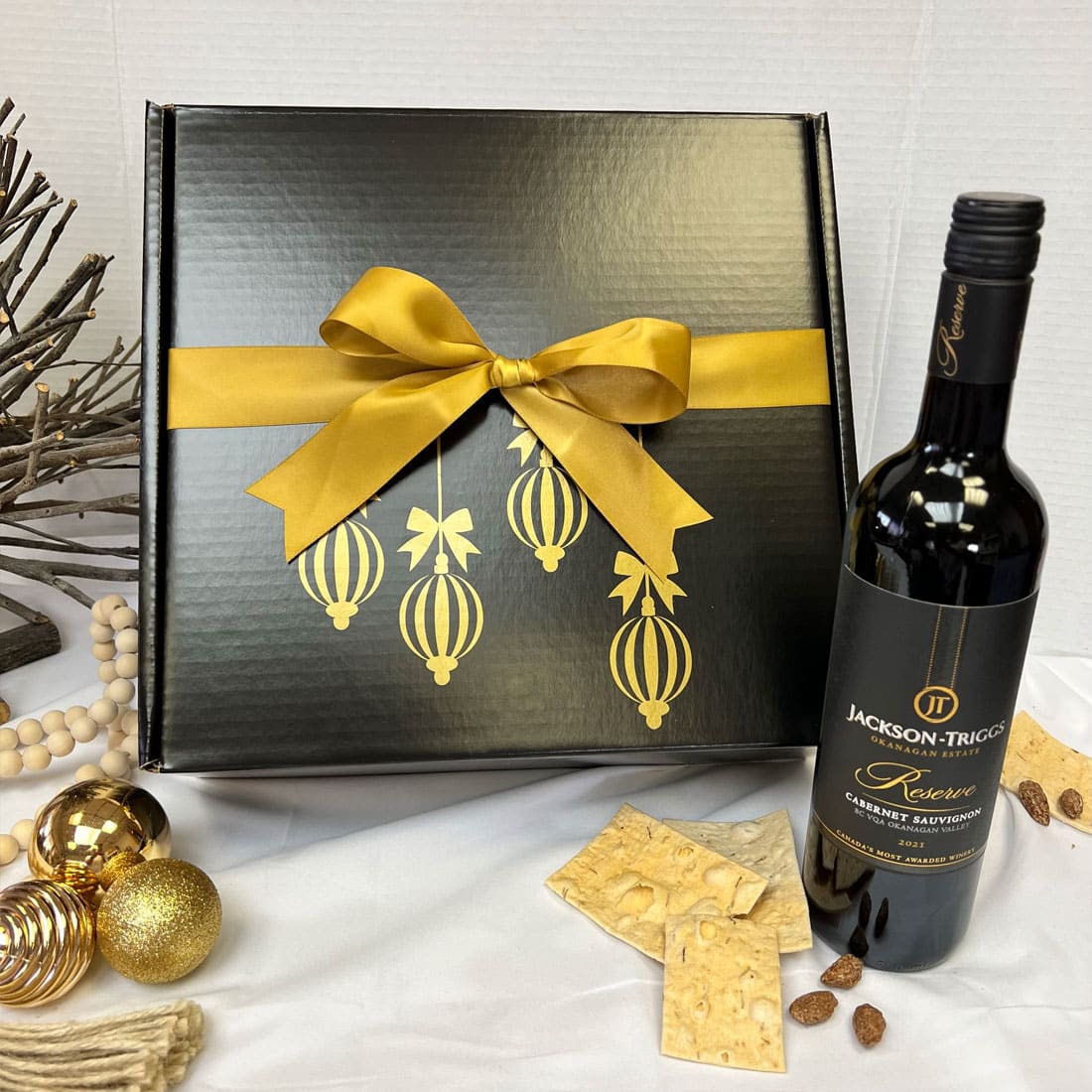 An Ornamental Holiday Wine Gift Box Vancouver Gift Baskets