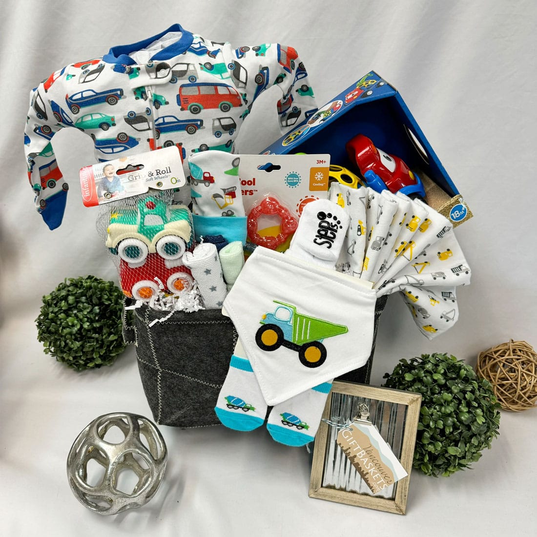 Little Rattle Racer Baby Boy Gift Basket Vancouver Gift Baskets