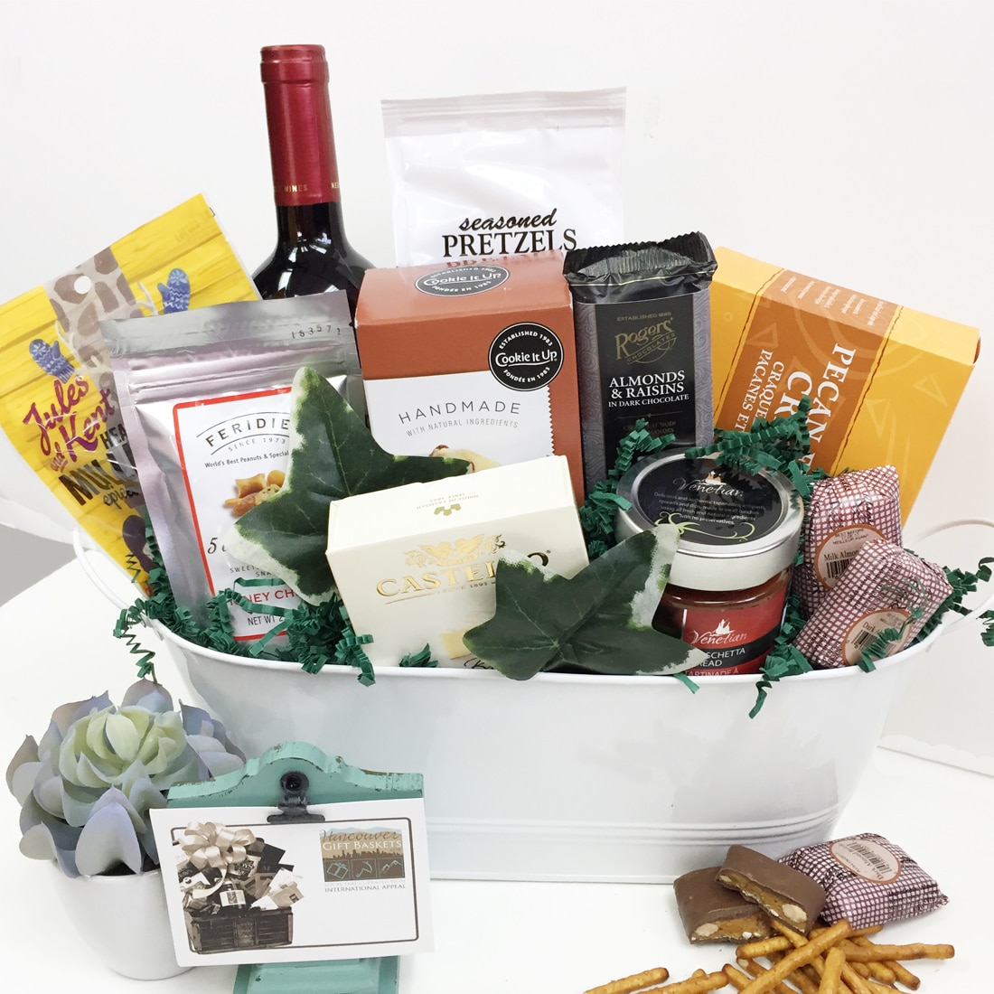 Abundant Appreciation Wine Gift Basket at Vancouver Gift Baskets