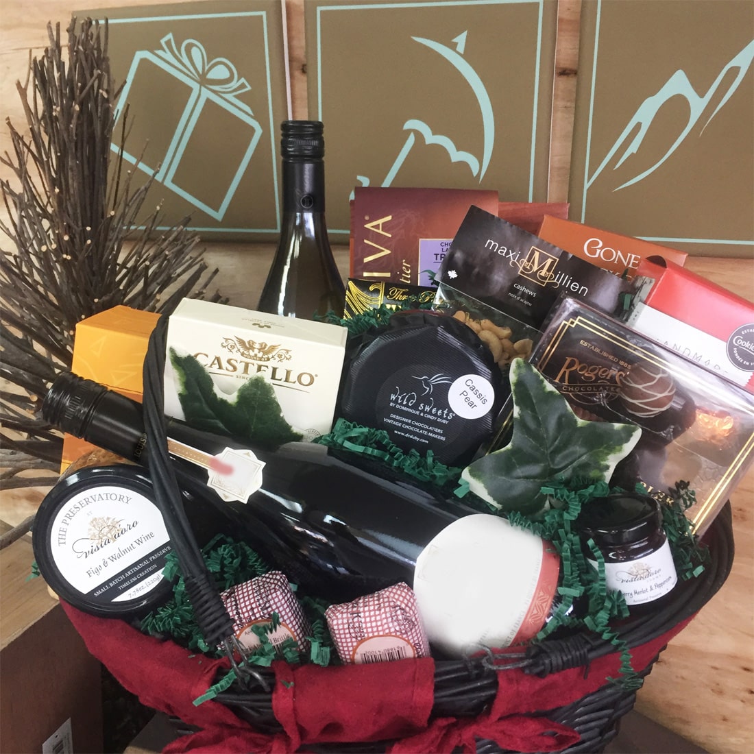Executive Offerings 2 Bottle Wine Gift Basket Vancouver Gift Baskets