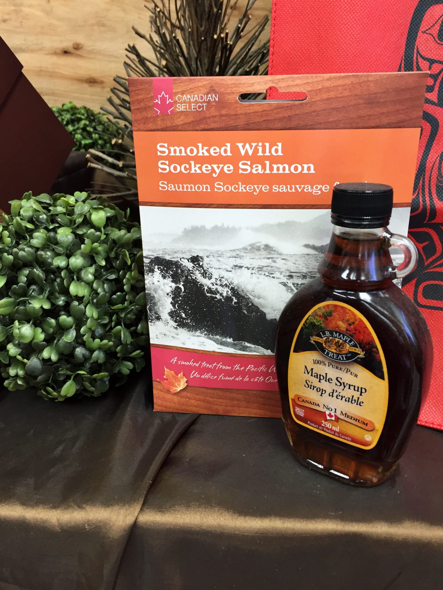 BC's Smoked Sockeye Salmon and Maple Syrup Gift Basket