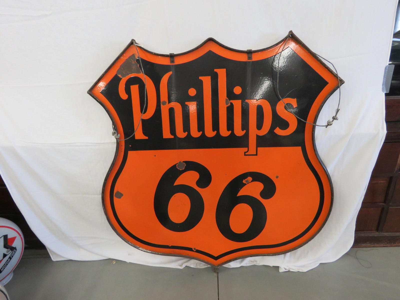 Lot 175P Phillips 66 Porcelain Sign w/frame VanderBrink Auctions
