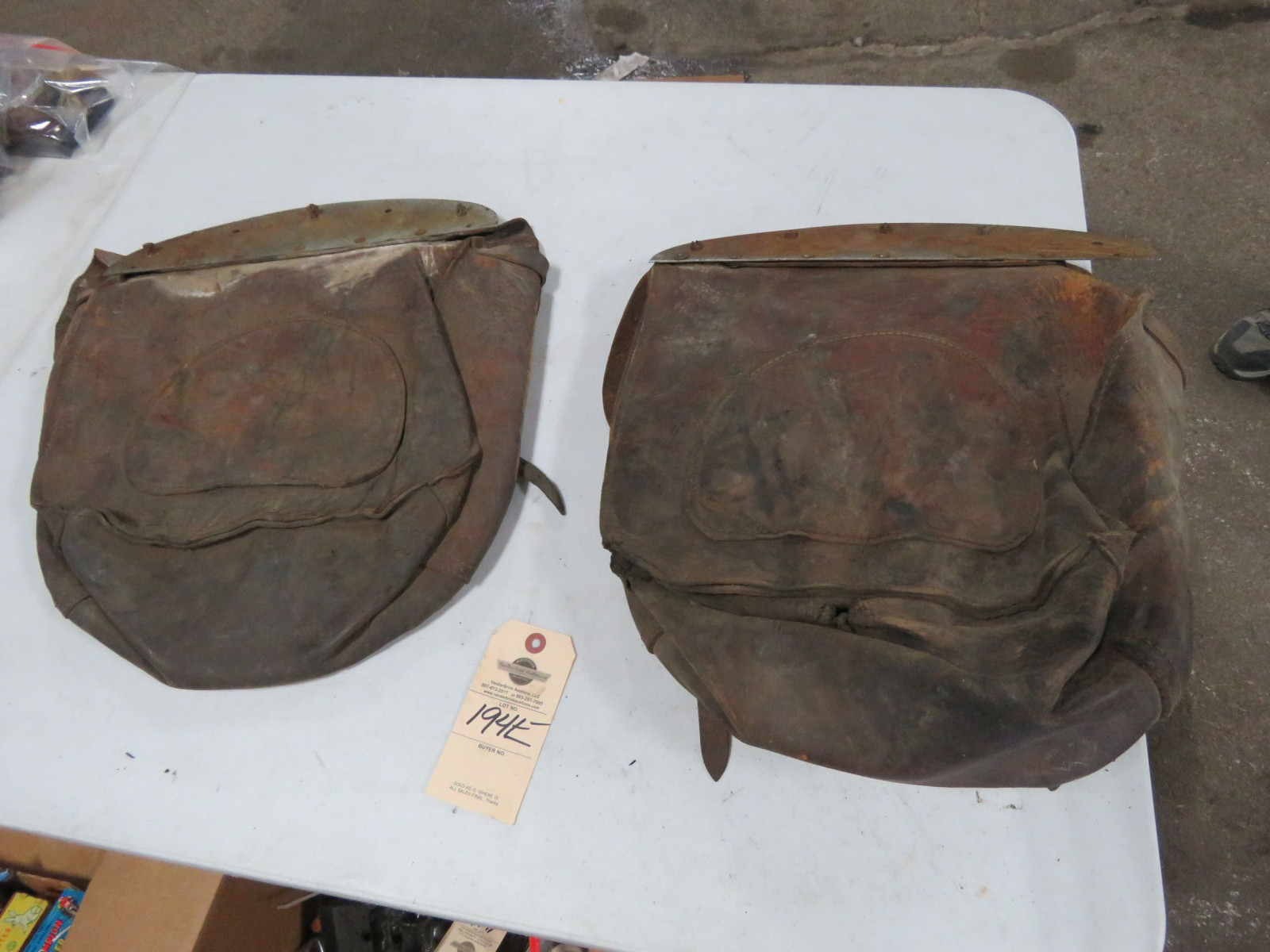 Lot 194E Vintage Leather Saddle Bags for Restore VanderBrink Auctions