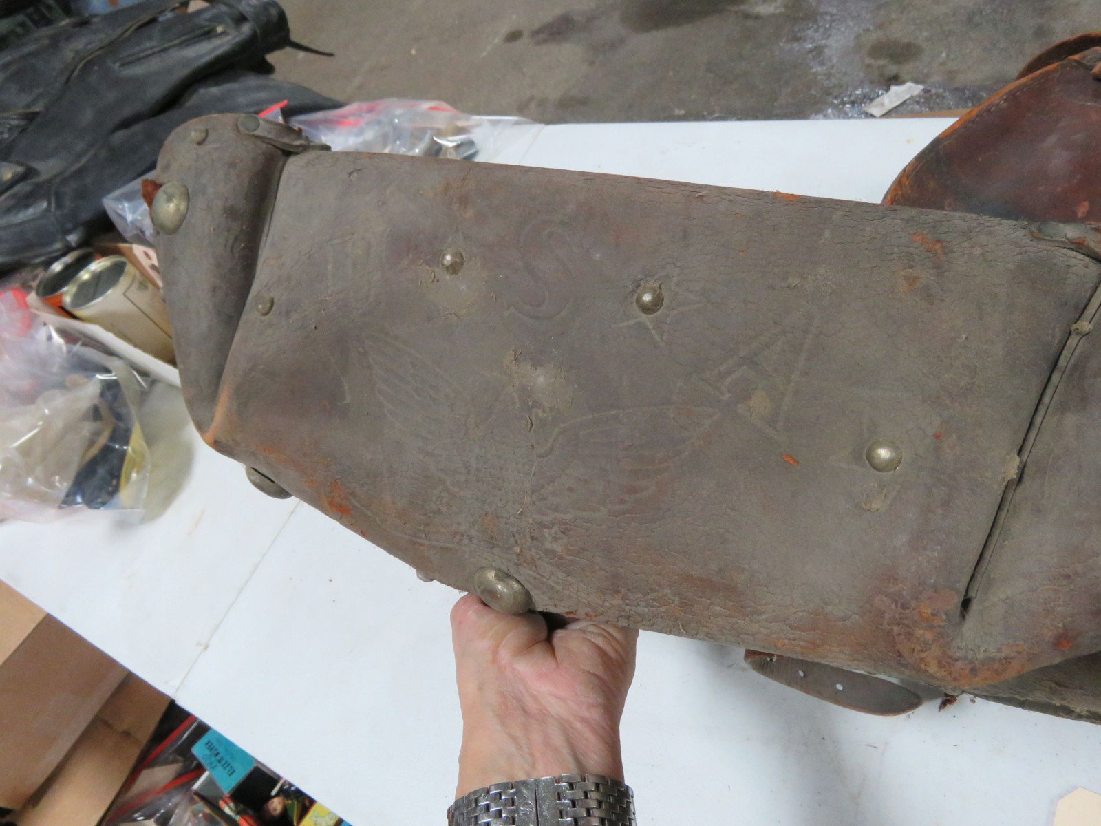 Lot 195E Vintage Leather Saddle Bags for Restore VanderBrink Auctions