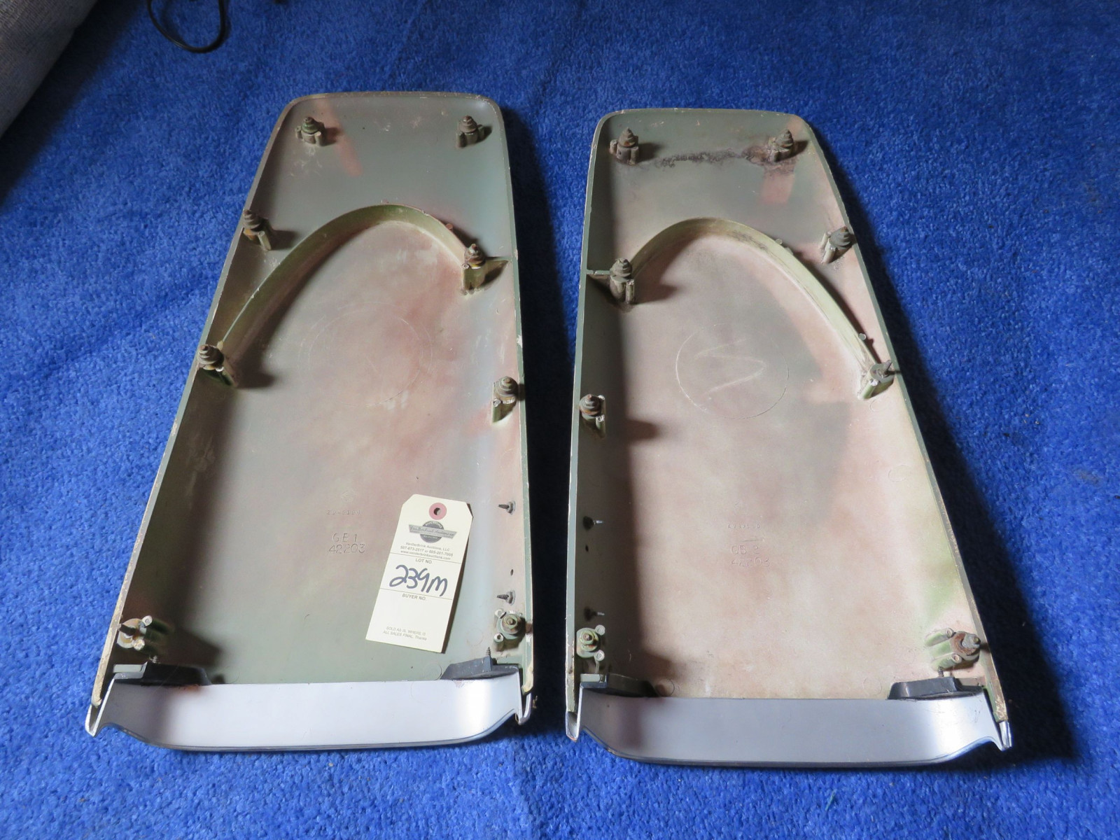 Lot 239M Original MOPAR 196972 A/B Body Twin Hood Scoops with 383