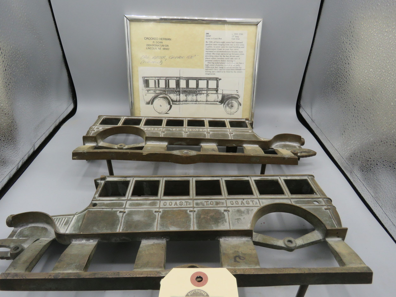 Lot 250D Original Master Denton Cast Iron Bus for Toy VanderBrink