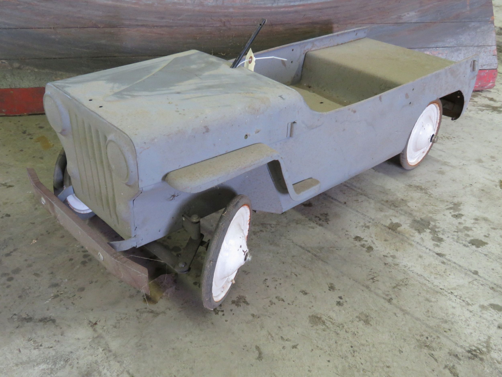Lot 60D Vintage Garton Military Willys Jeep Pedal Car for restore