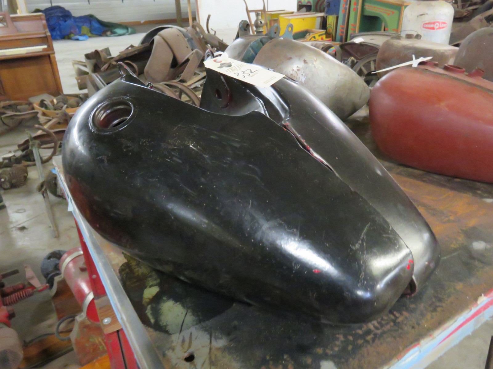 Lot 33Z Early Indian Motorcycle Tank VanderBrink Auctions