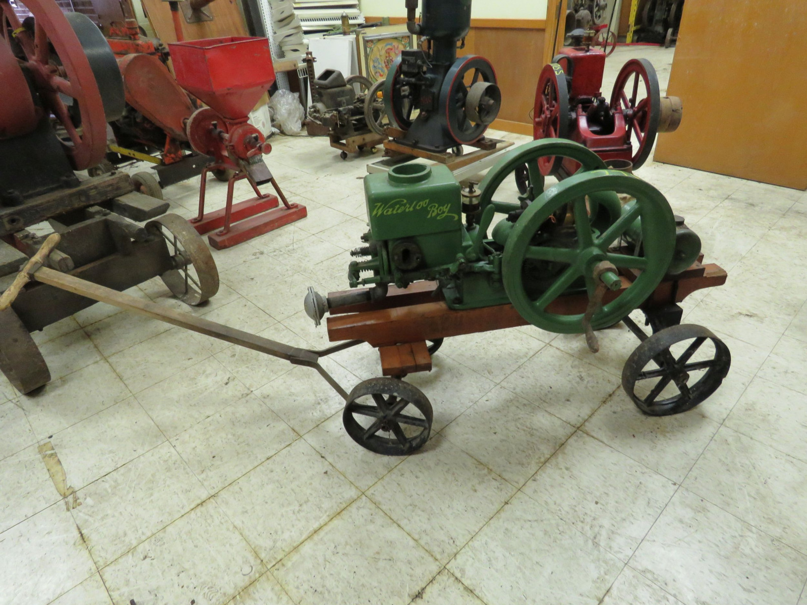 Lot 771S Waterloo Boy Stationary Gas Engine on Cart VanderBrink