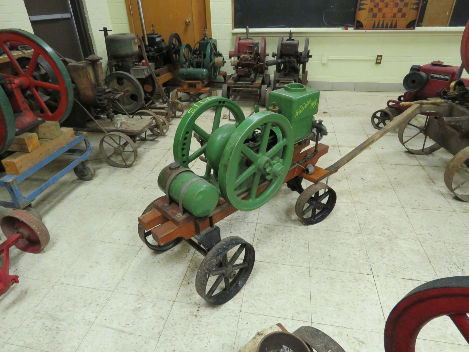 Lot 771S Waterloo Boy Stationary Gas Engine on Cart VanderBrink