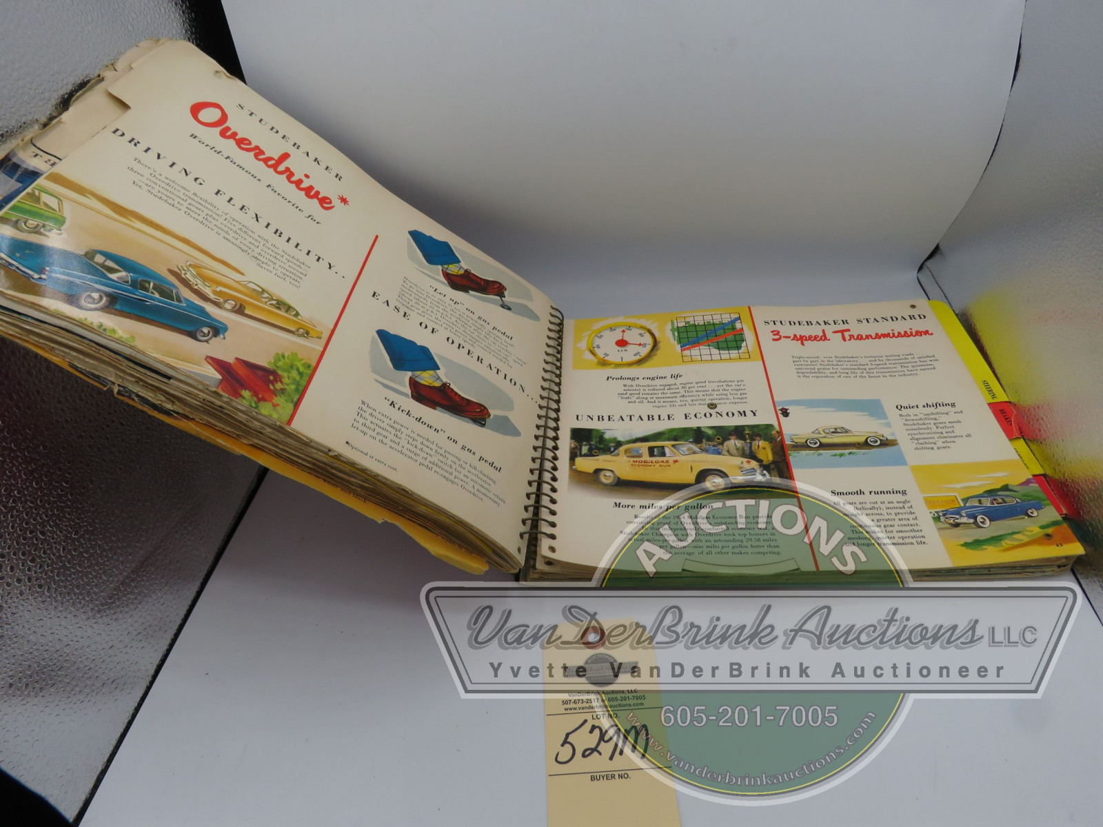 Lot 529M 1955 STUDEBAKER DEALER BOOK VanderBrink Auctions
