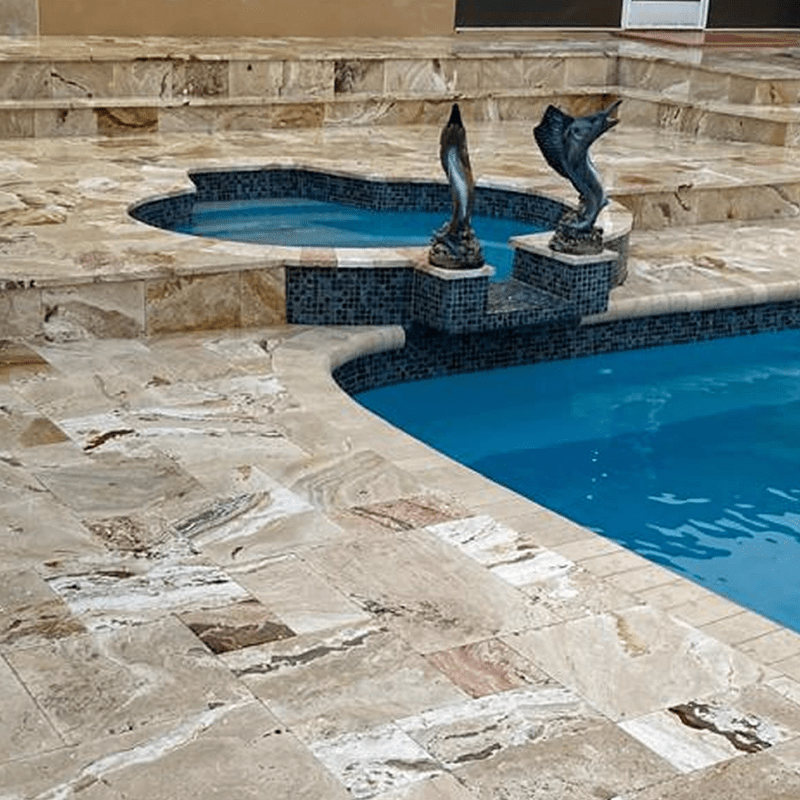 Is a Travertine Pool Deck a Good Choice? V and J Quick Pavers, LLC