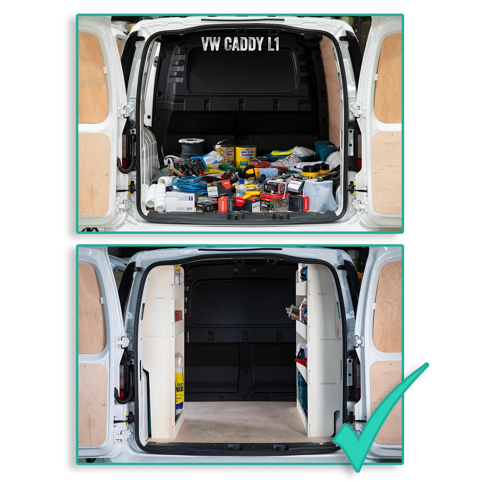 Peugeot Partner 2019+ van racking shelving. Free next day UK delivery.