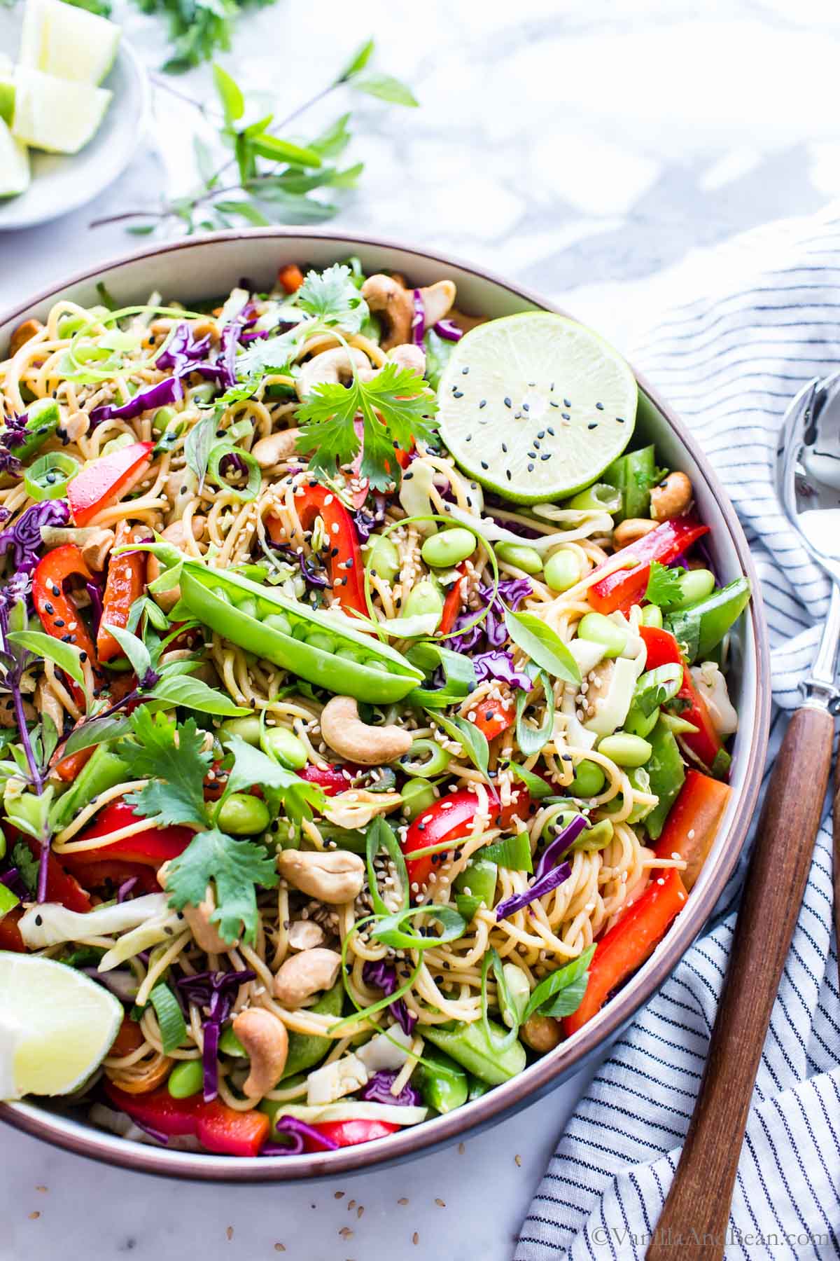Sesame Ginger Noodle Salad with Cashews Vanilla And Bean