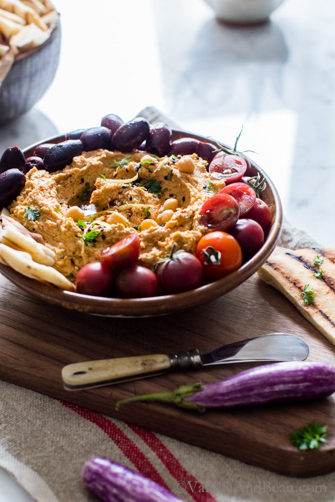 Smoky Roasted Eggplant Hummus Vanilla And Bean