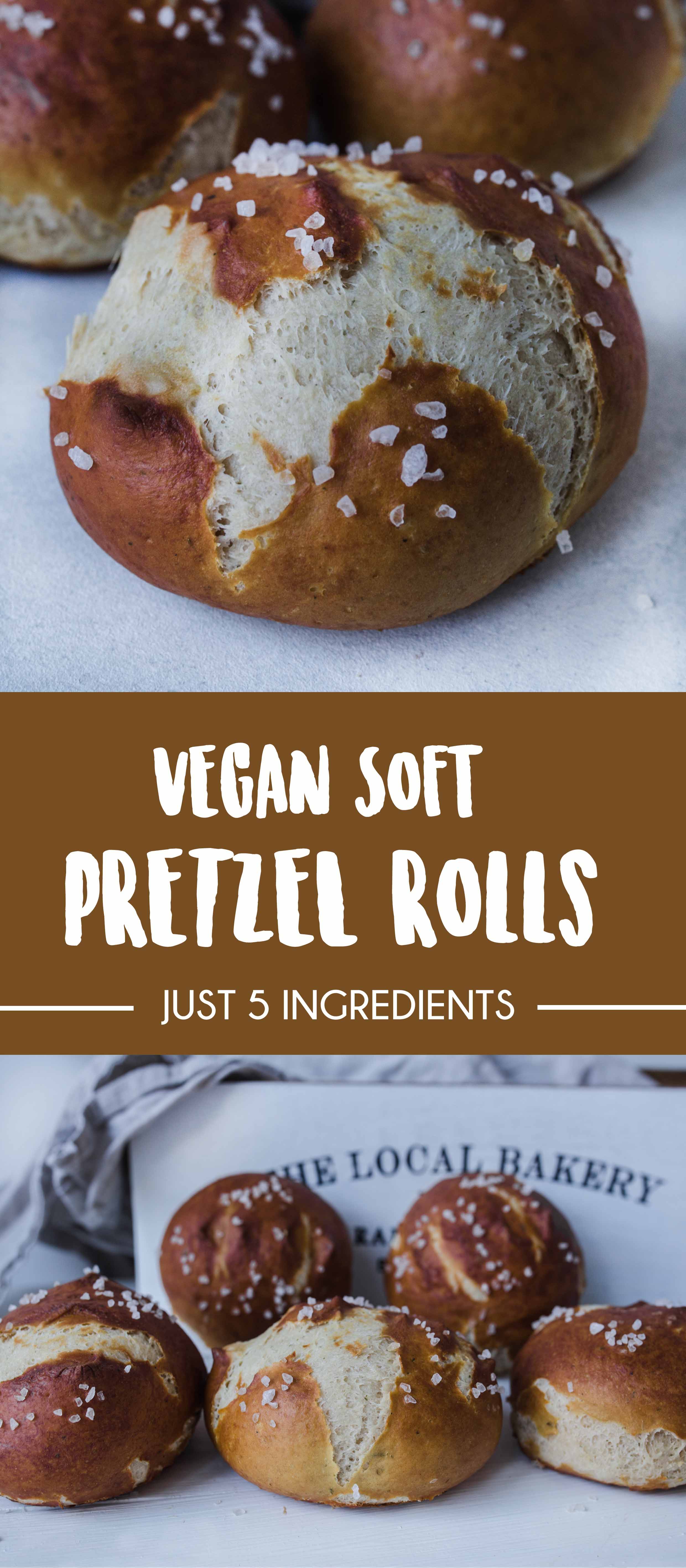 Soft Pretzel Rolls { Vegan with just 5 ingredients} Vanillacrunnch