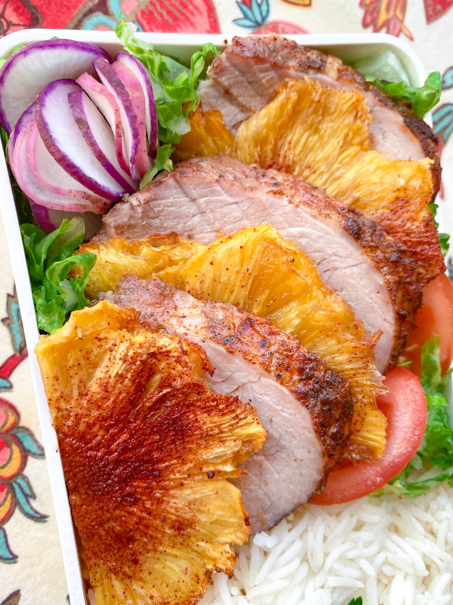 Roasted Pork Tenderloin with Pineapple Slices Vanilla Infinite
