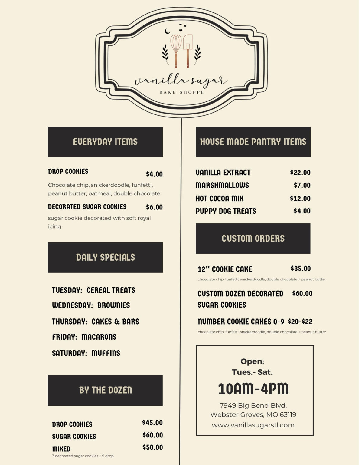 Vanilla Sugar Bake Shoppe Home