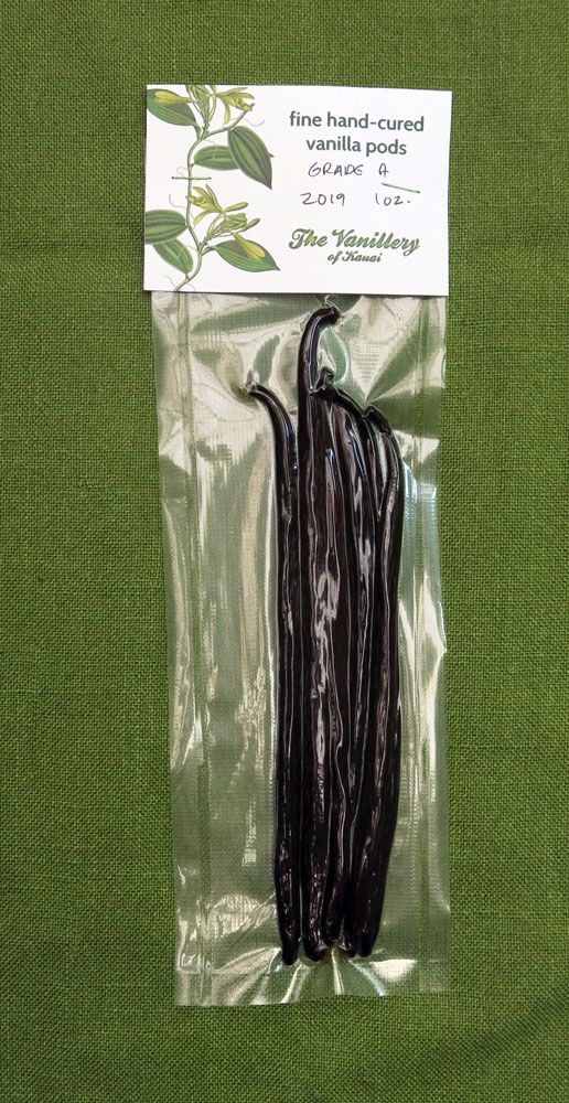 Whole Kaua'i Vanilla Beans Grade A The Vanillery of Kaua'i