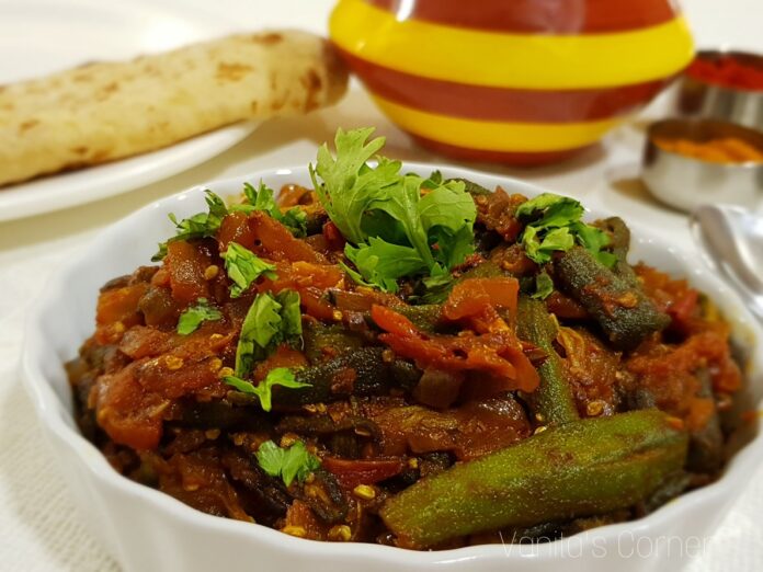 Bhindi Masala Bhindi in onion tomato gravy Vanita's Corner