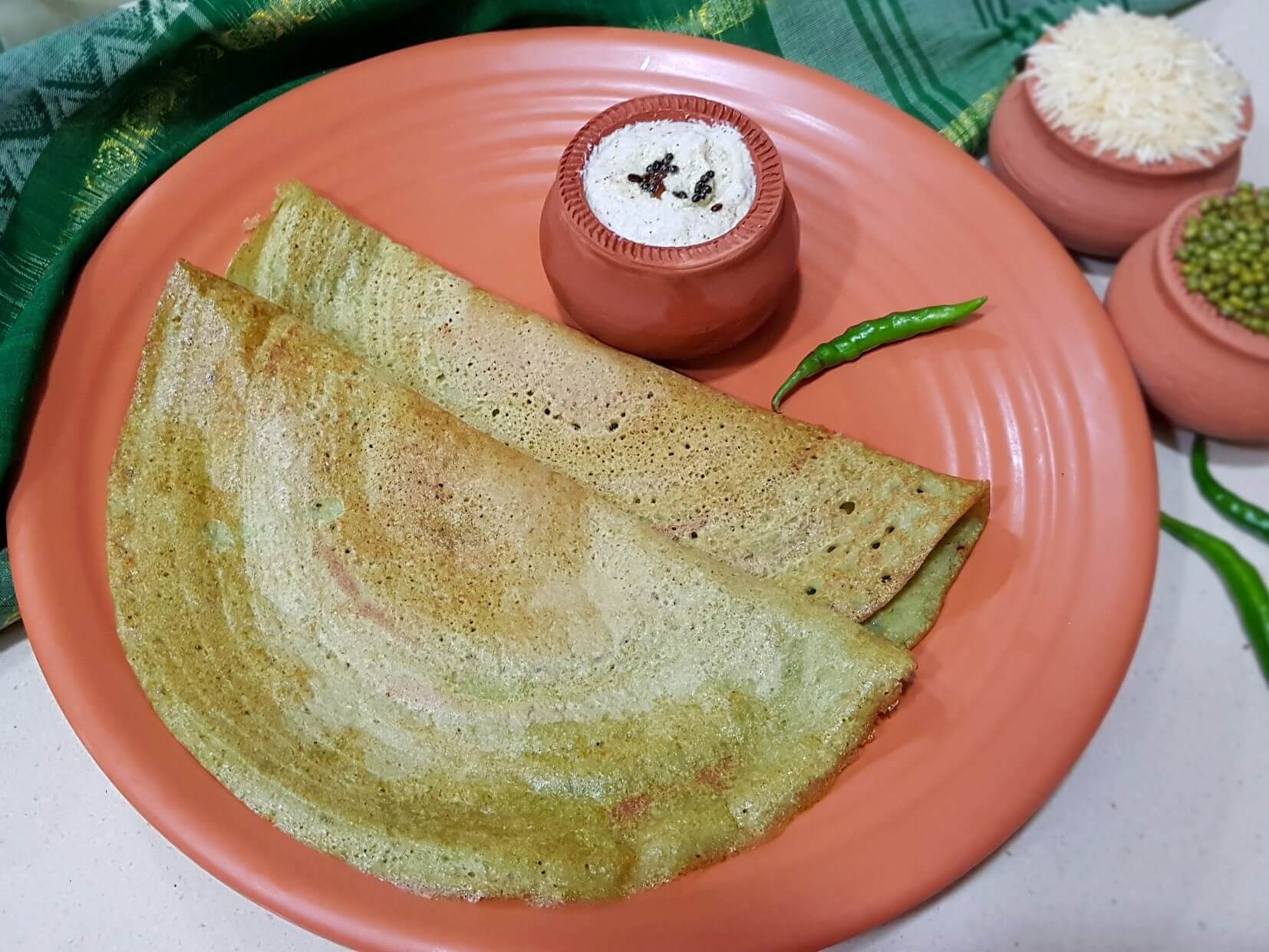 Pesarattu Moong Dosa Green Gram Dosa Vanita's Corner