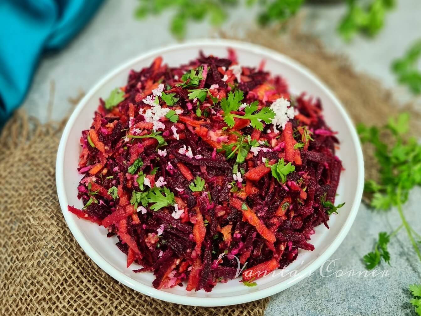 Beetroot Carrot Salad Healthy Vegan Salad Vanita's Corner