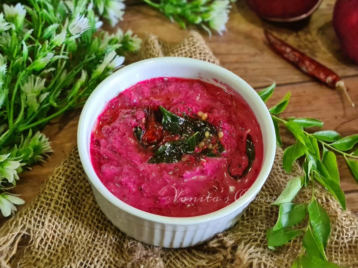 Beetroot Pachadi How to make Beetroot Pachadi Vanita's Corner