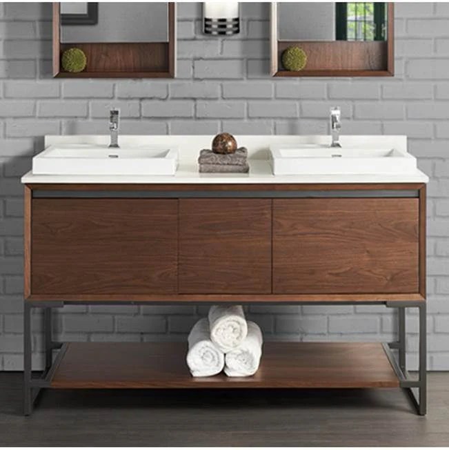 60'' Double Vanity M4 Fairmont Designs Canada Natural Walnut