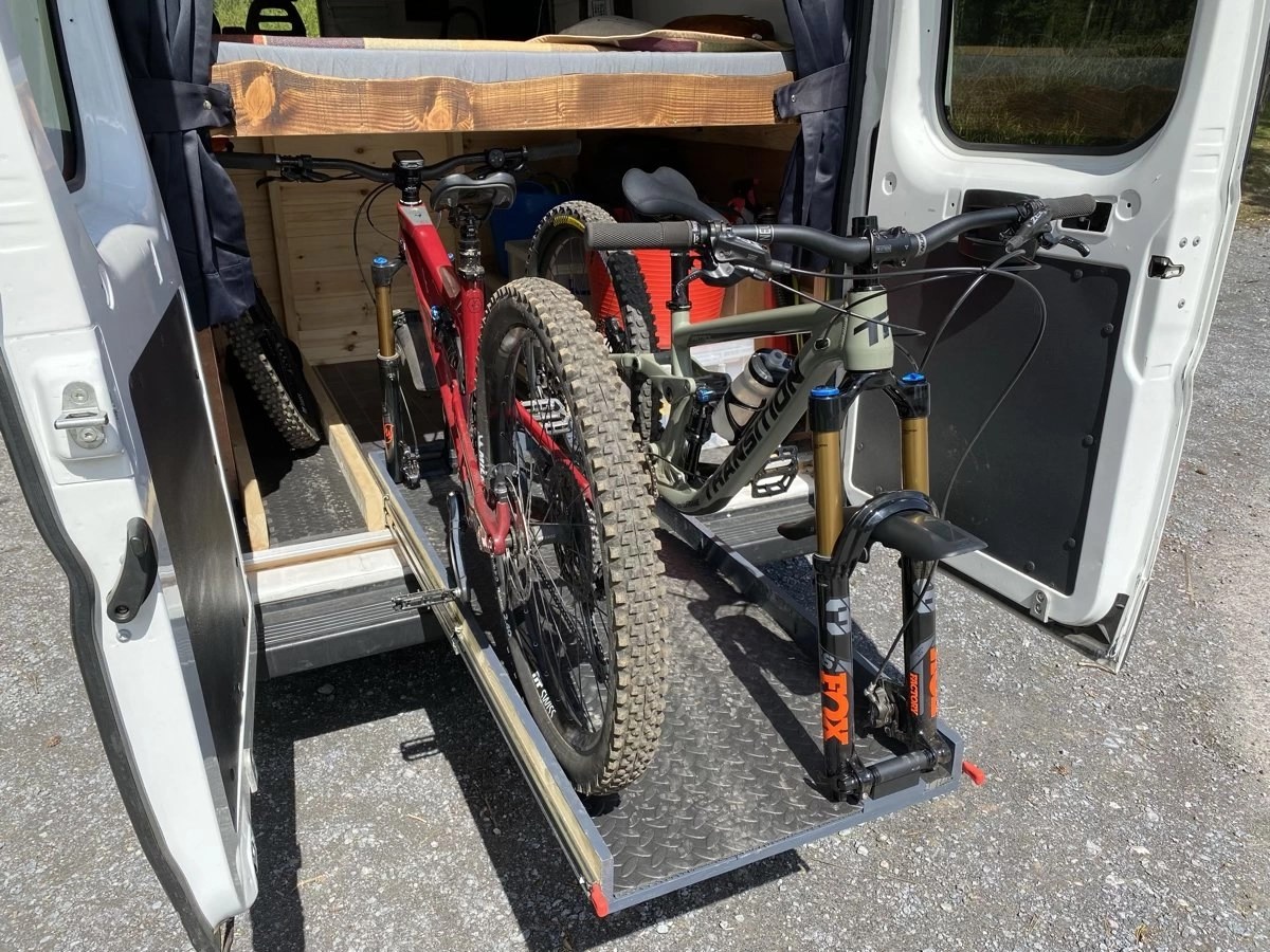 MTB Van Build Peugeot Boxer MTB campervan video tour Vanlife TV