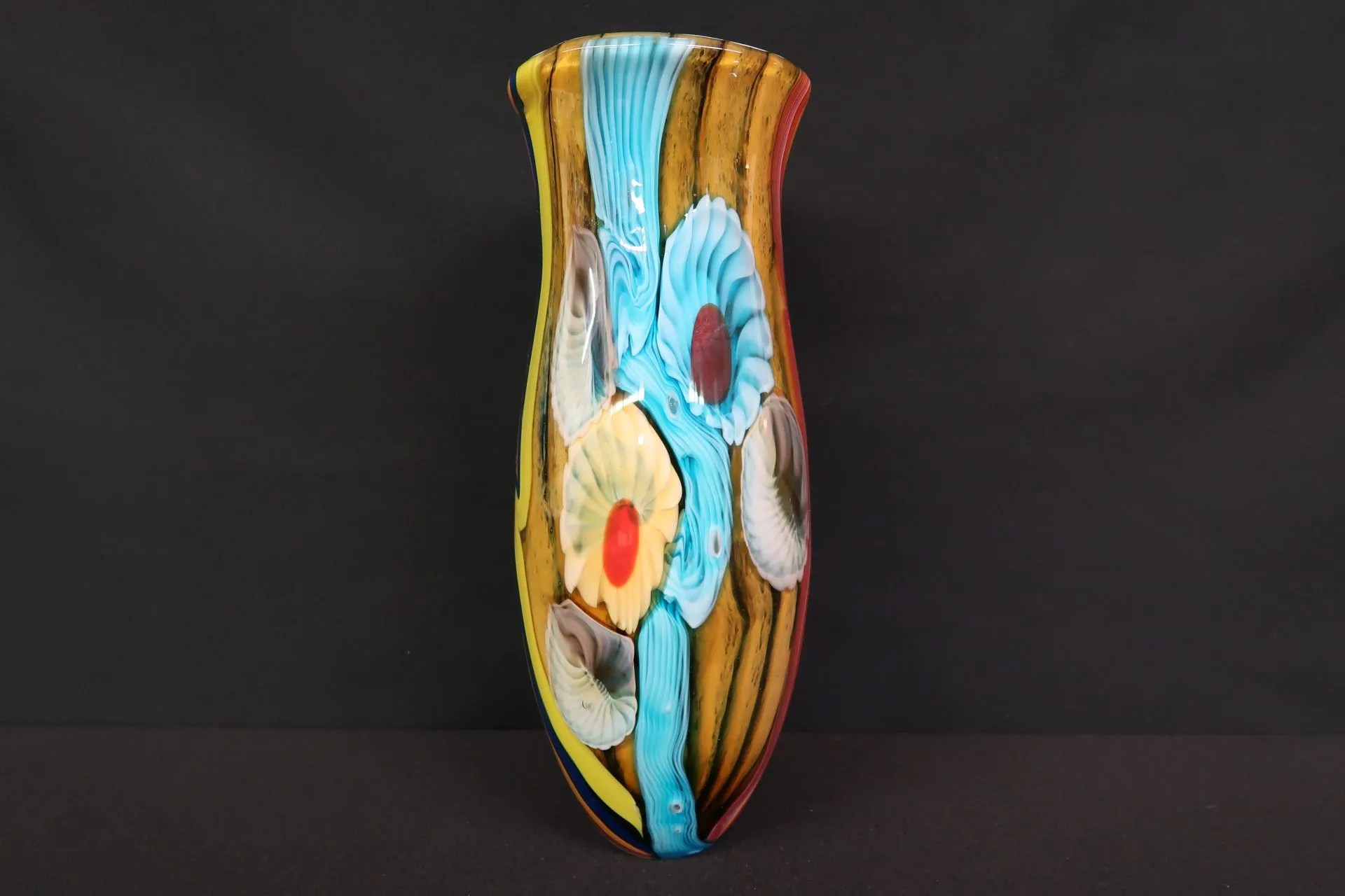 Lot 49 Large Colorful Art Glass Vase Van Metre Auction