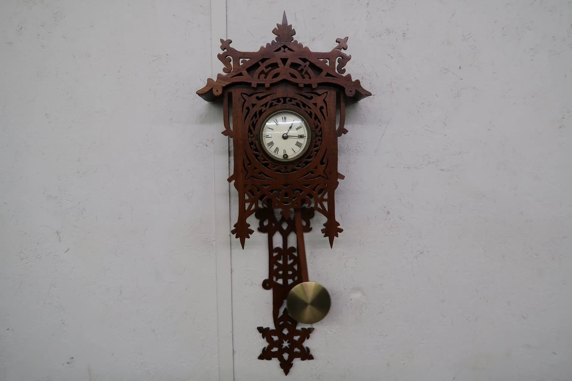 Lot 80 Ornate Wooden Carved Wall Clock Van Metre Auction