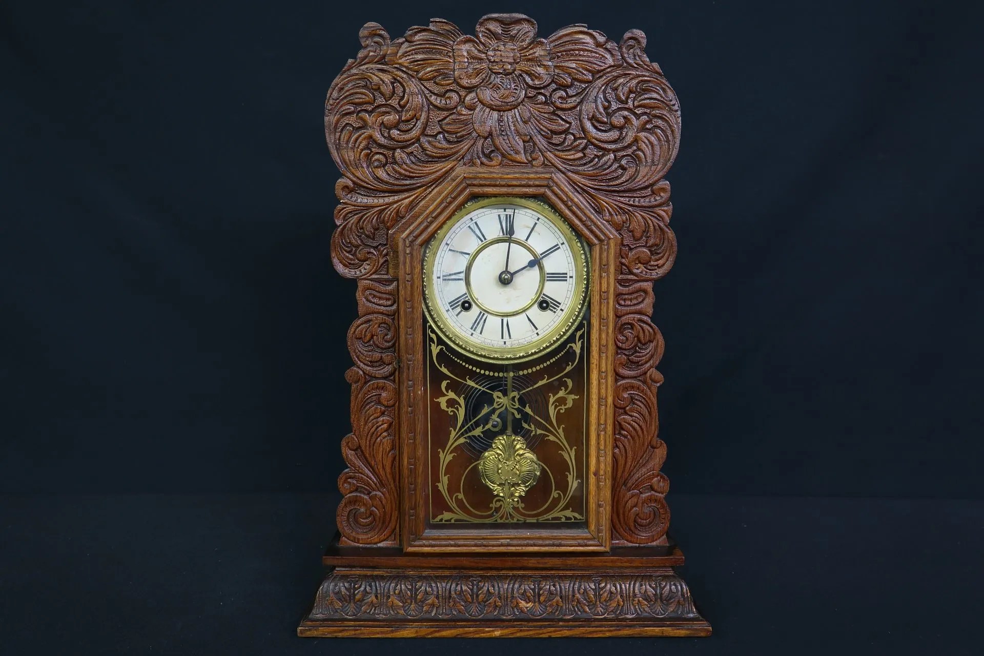 Lot 22 Ornately Carved Attleboro Shelf Clock Van Metre Auction
