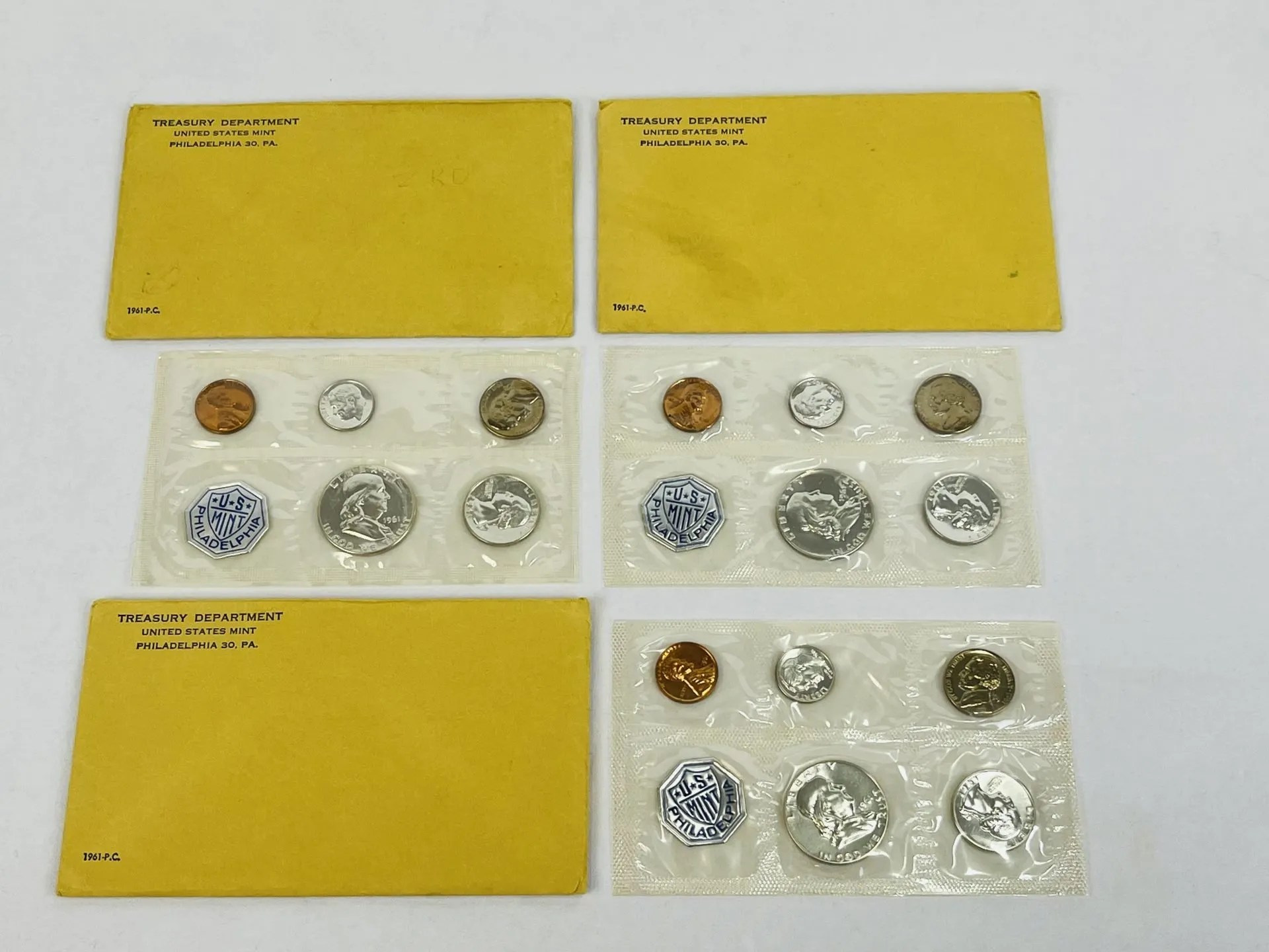 Lot 1 Three 1961 US Mint Philadelphia Proof Sets Van Metre Auction