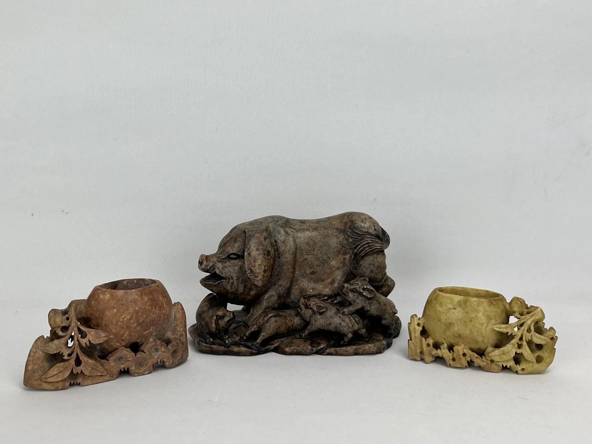 Lot 44 Soapstone Trio Van Metre Auction