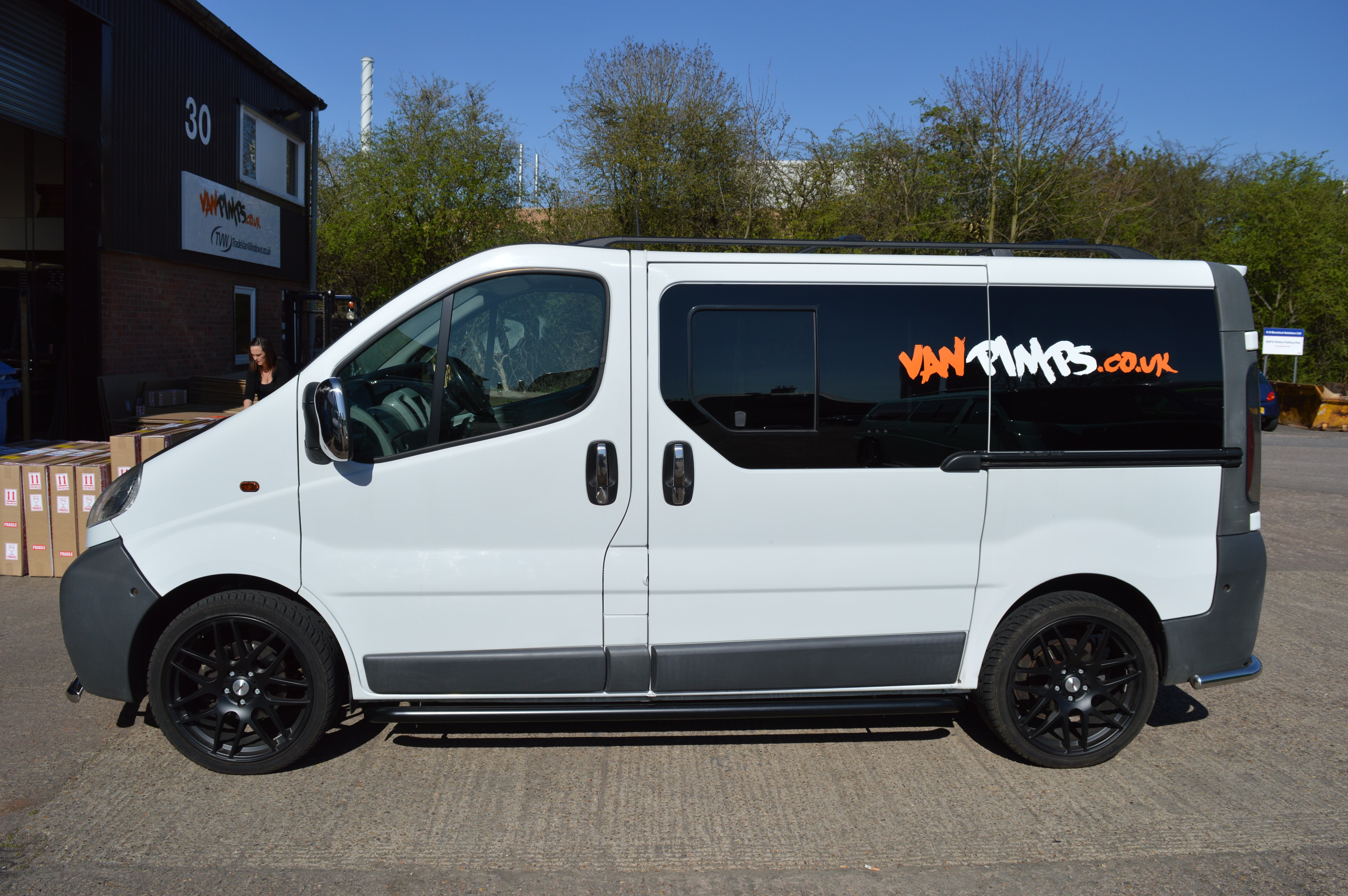 Renault Trafic Matt Black OEM Style Sidebars (LWB L2) VanPimps