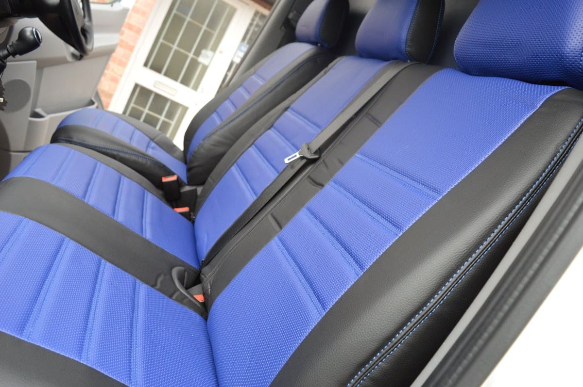 Mercedes Sprinter Punched Leather Style Seat Covers Blue VanPimps
