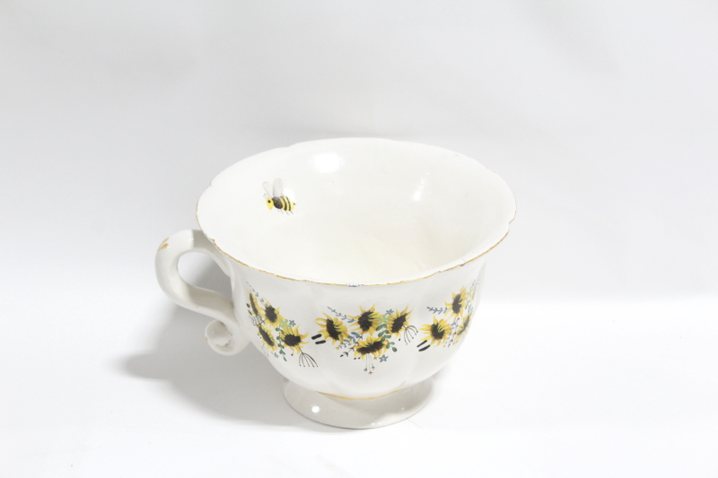 decorative misc oversized lightweight xl tea cup w handle yellow
