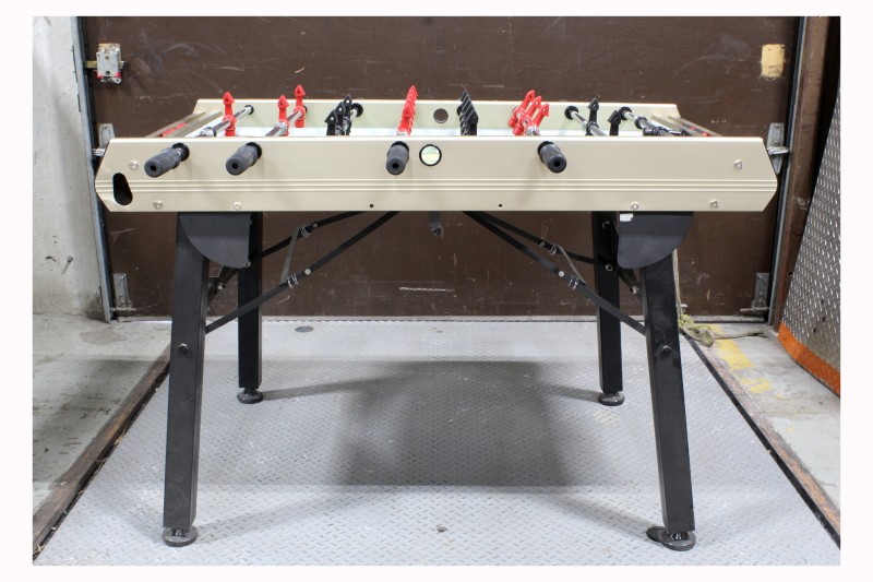 table games foosball table with red black players folding black metal