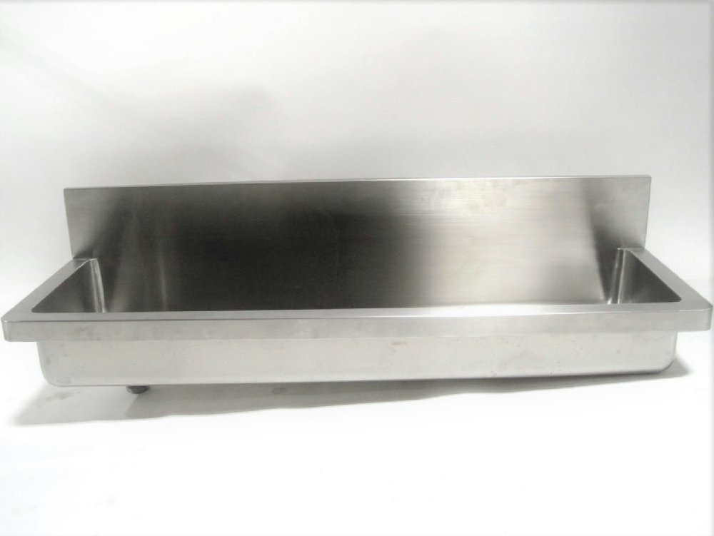 plumbing sink industrial commercial trough style drains left stainless