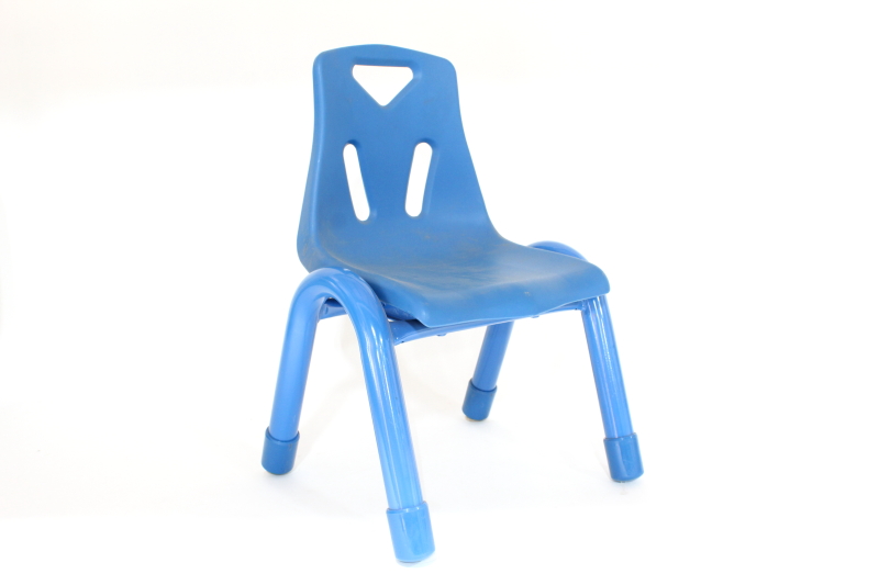 chair child s small kid size plastic seat metal legs school daycare etc