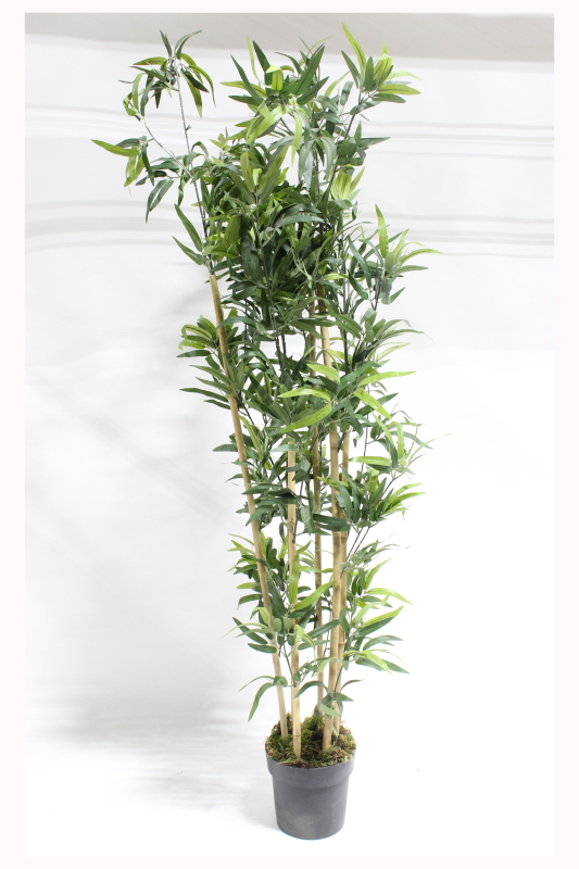 plant fake fake bamboo stalks approx 6 black plastic planter plastic