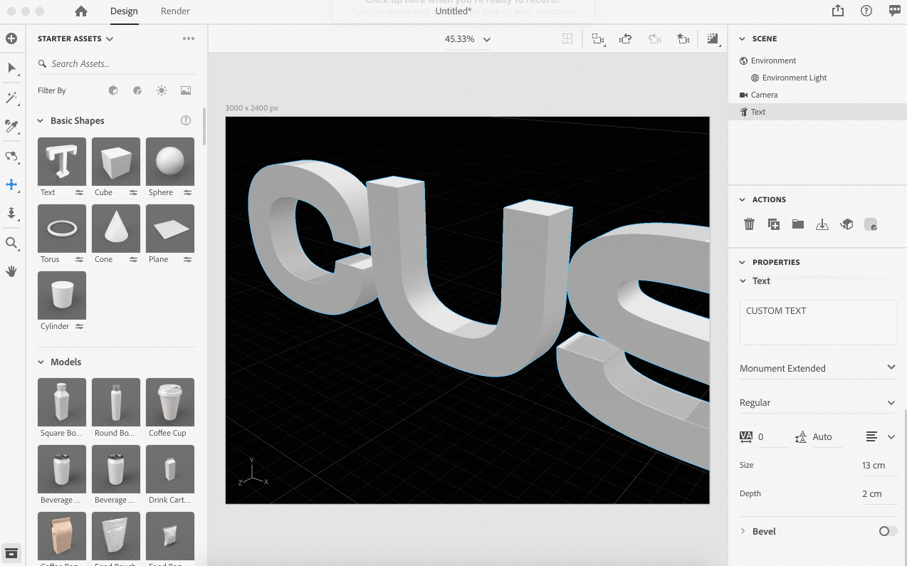 Tutorial Creating 3D typography with Adobe Dimension