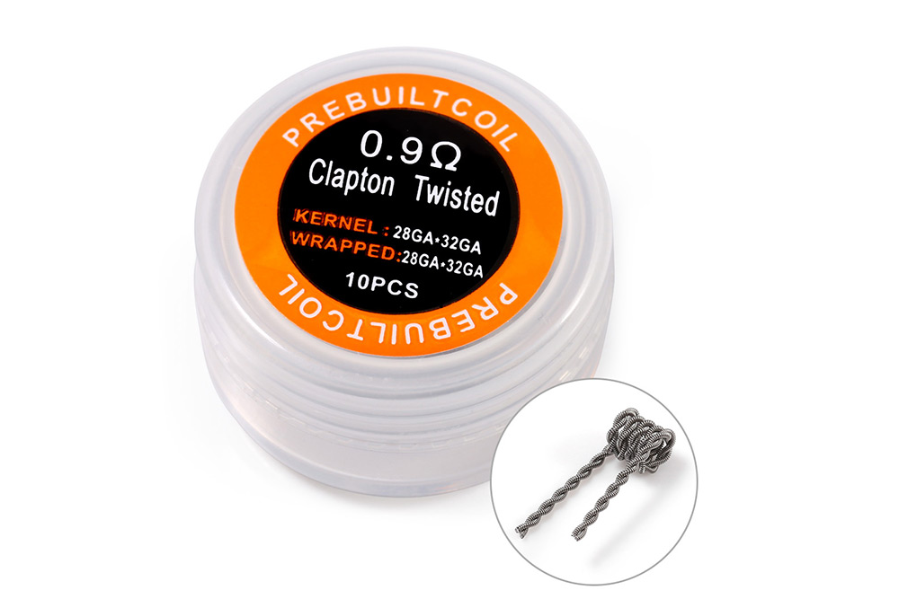 Clapton Twisted Coils 0.9ohm PreMade (Kanthal A1 Pack of 10) Vapable