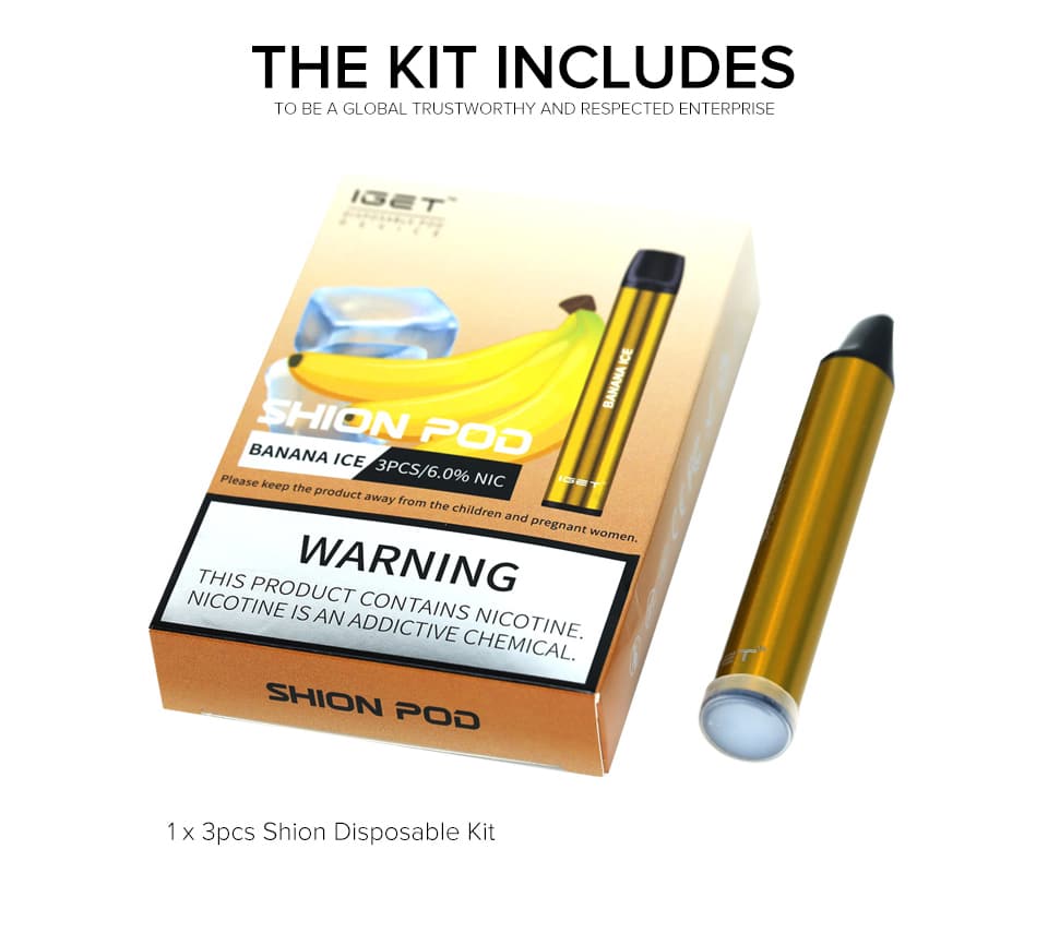 3 x IGET Shion 600 Puff Banana Ice • Vape DFO Australia