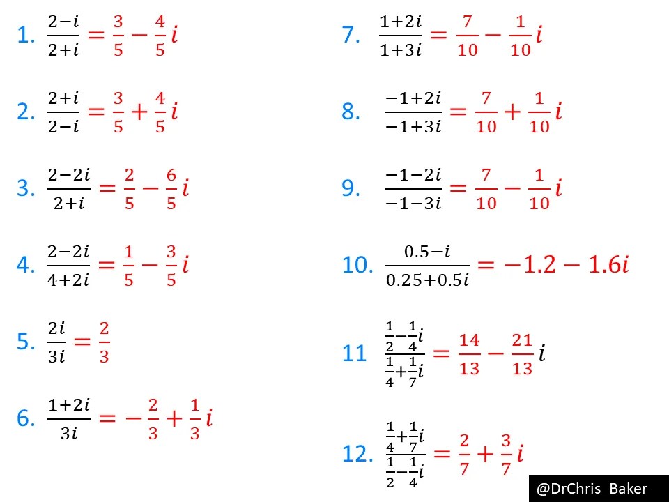 Complex numbers: division – Variation Theory