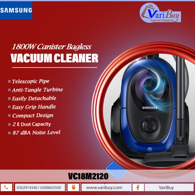 Samsung 1800W Canister Bagless Vacuum Cleaner 1.5L Dust Capacity [VC18M2120] VariBuy Shop