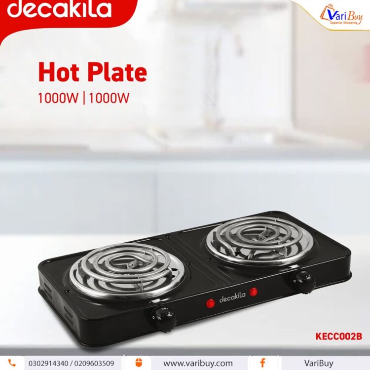 Decakila 2000W Electric Double Coil Burner Hot Plate Cooktop w